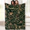 Black Family Tree Print Flannel Fleece Blanket  Soft Warm Cozy Digital Printed Throw Blanket for Bed  Sofa