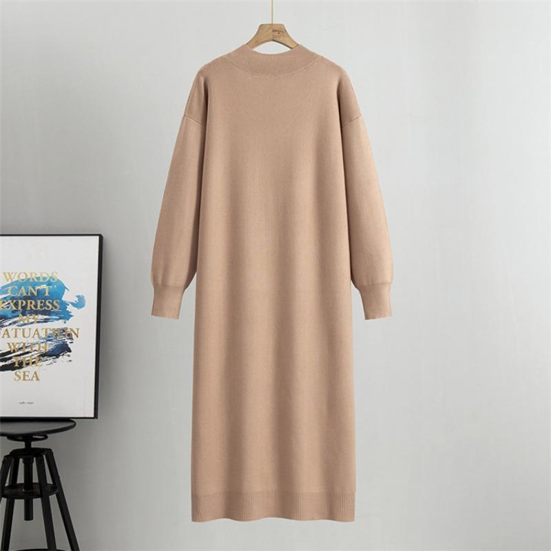 Lazy Loose Hot Diamond Sweater Skirt Women's Autumn New Inner Knitted Bottoming Dress