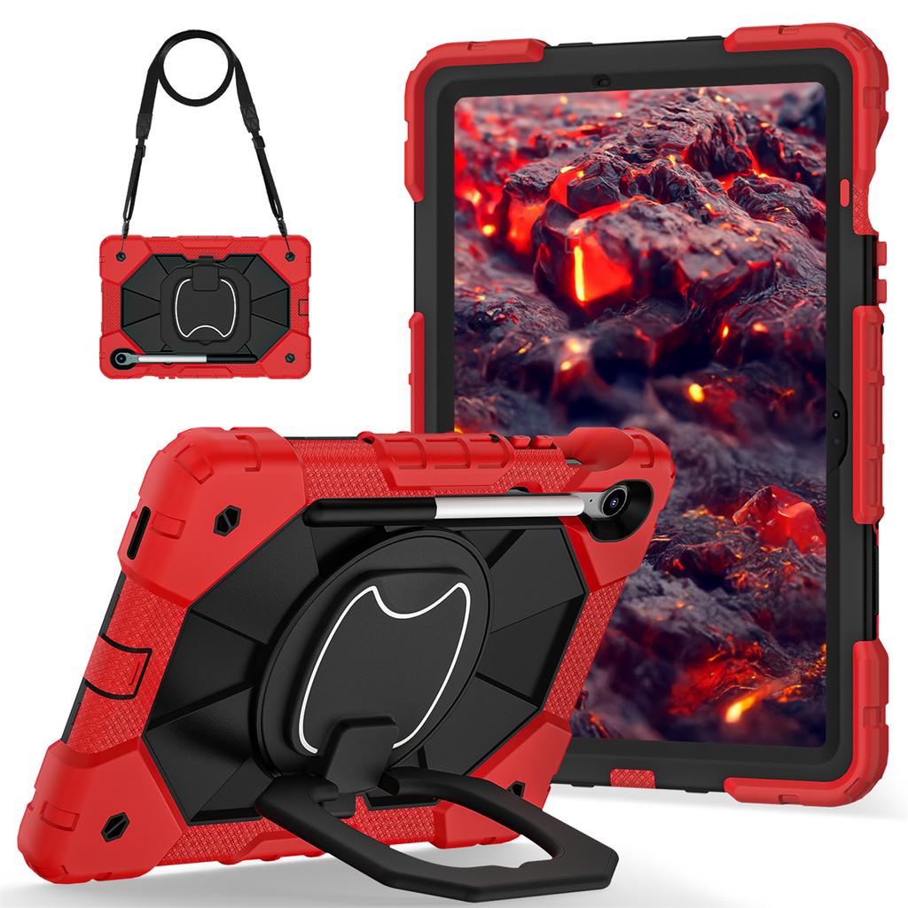 For Samsung Galaxy Tab S10 FE/Tab S9/Tab S9 FE.360° Rotating Grip Heavy Duty Protection Stand TPU+PC 3in1 Anti-knock Shockproof Tablets PC Case