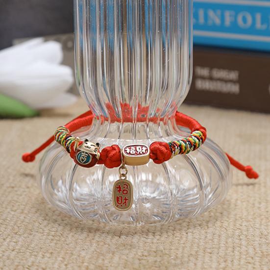 Pet Collar Propitious Fortune Cat Decor Handmade Braided Adjustable Small Dog Puppy