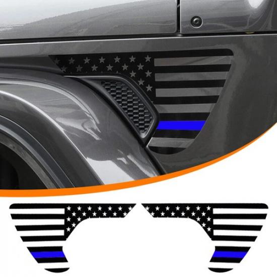 Fits 2018-2025 Jeep JL Wrangler JT Gladiator Fender Vent Decals American Flag US