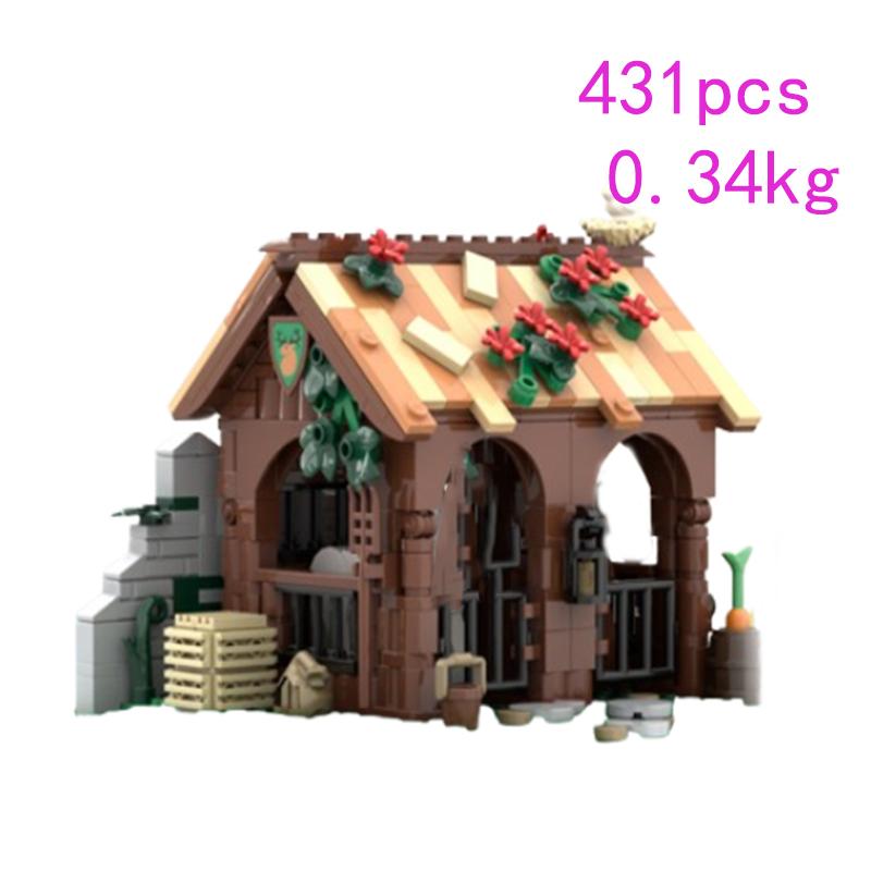 Spot MOC-236961 221881 186293 177828 177729 Burg Stall Gebäude Kleine Partikel Montage Bausteine Puzzle Spielzeug Modell Geschenk
