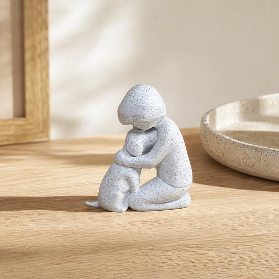 Mini Size Ornament, 3D Printed One-Piece Molding Figurine, Imitation Stone Texture Stable Base Sculpture for Living Room Desk Entrance