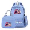 4-teiliges/Set Cartoon Anime K-Pop bedruckter Rucksack mit Federmäppchen Handtasche für Teenager Schüler Junge Mädchen Schultasche Schultasche Große Kapazität Reisetasche