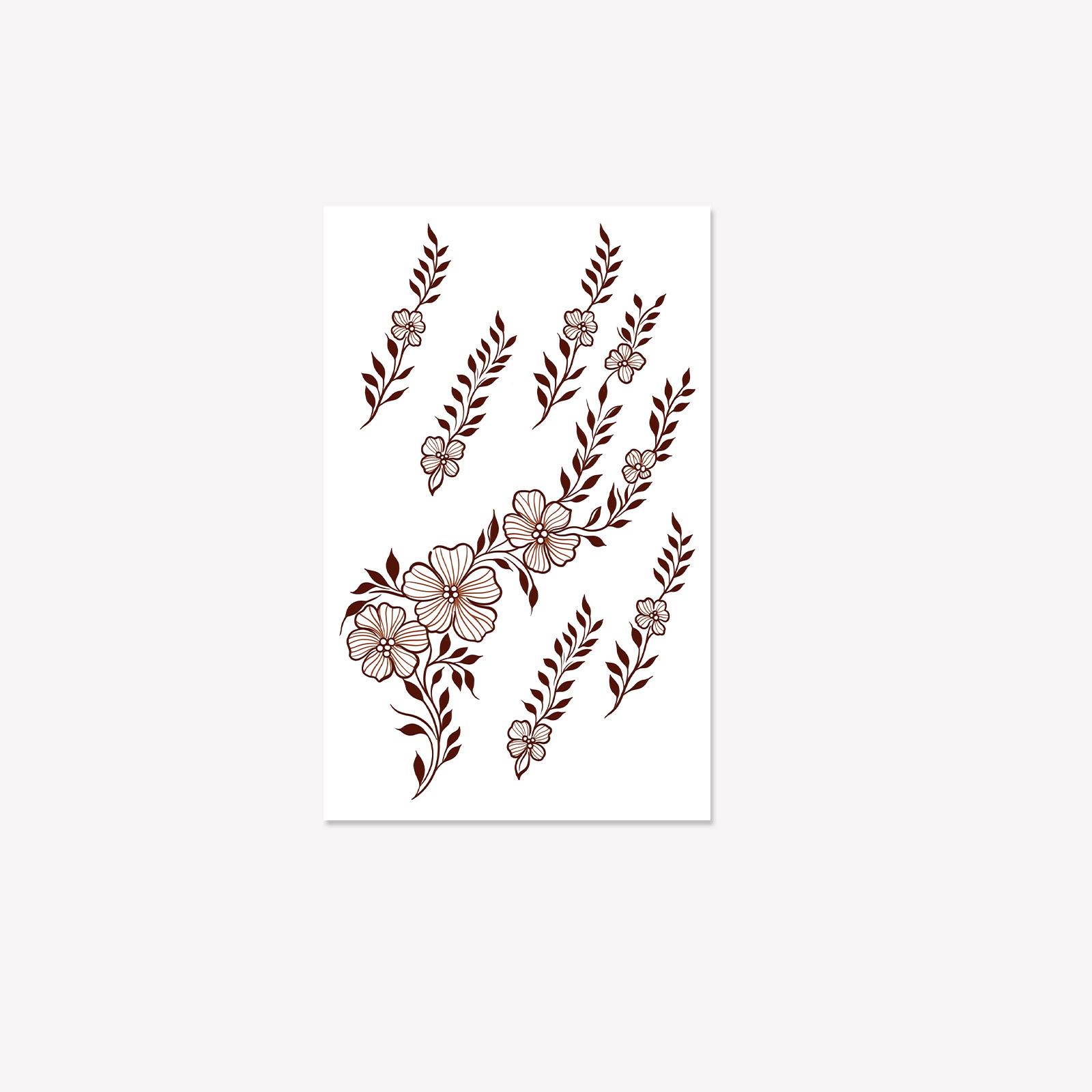 

Retro Style Flower Tattoo Sticker, Exquisite Exotic Waterproof And Long-Lasting Hand Back Finger Vine Sticker 12*19