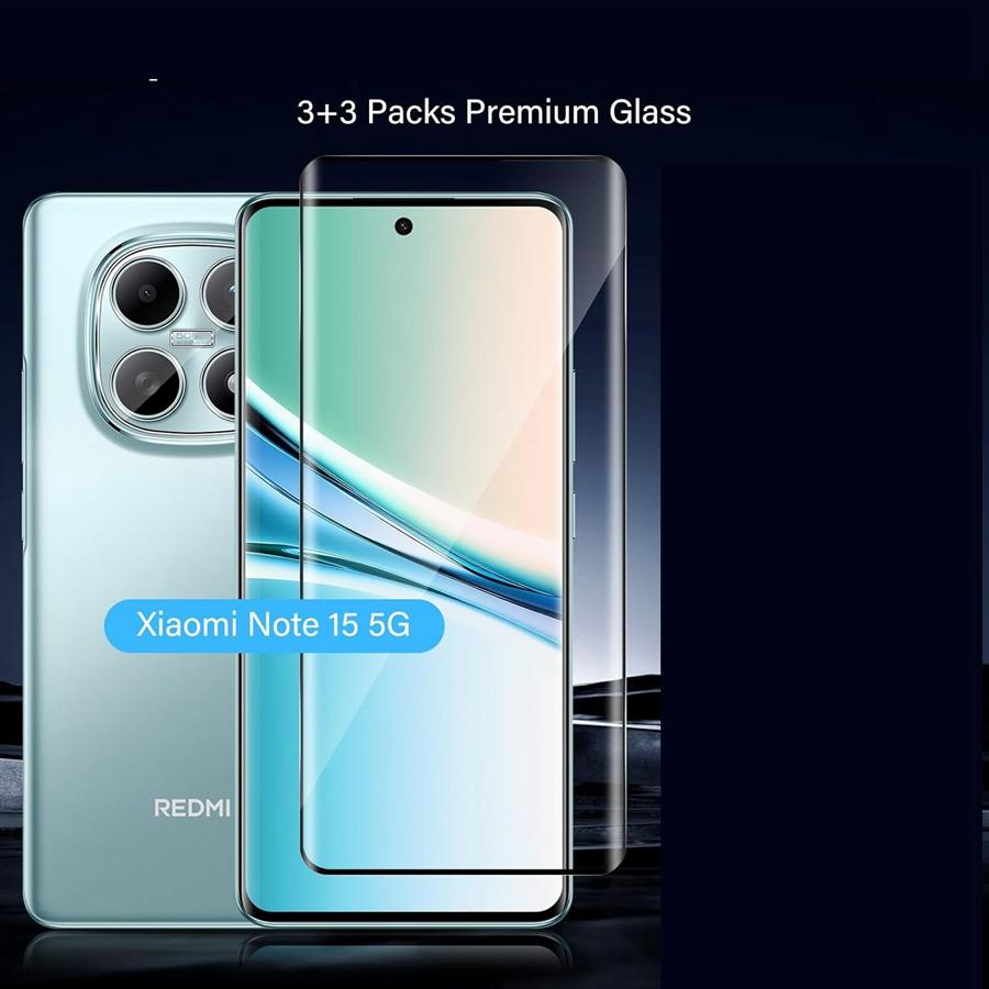 3pcs 3D Curved Tempered Glass Screen Protector for Redmi Note 15/ Note 15 5G/ Redmi Note 15 Pro/ Note15 Pro+ 5G HD Clear Glass Protection Film