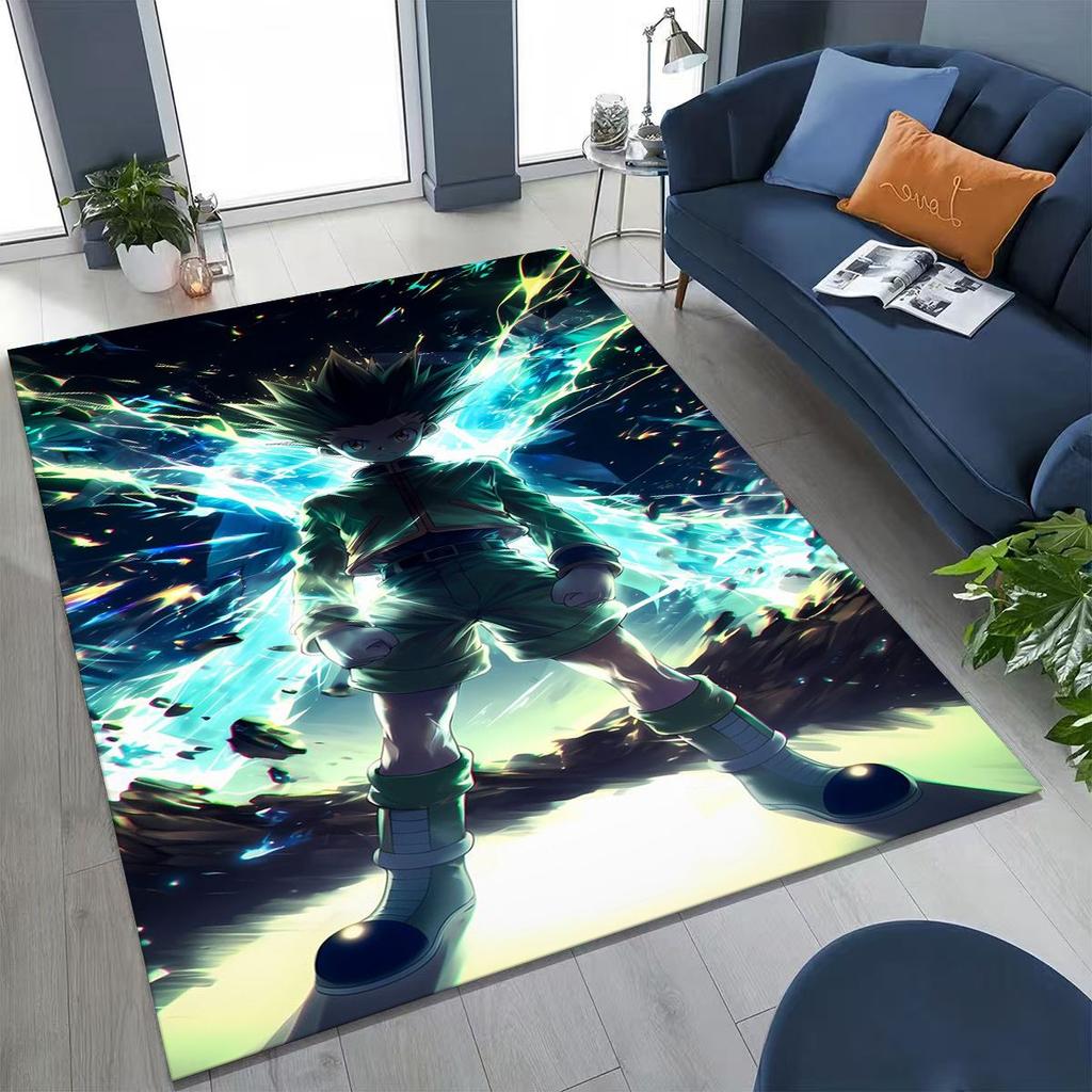 Anime HUNTER X HUNTER HXH Gon Freecss Killua Cartoon Rug for Bedroom Living Room Sofa Home Doormat Decor,Kids Non-slip Floor Mat