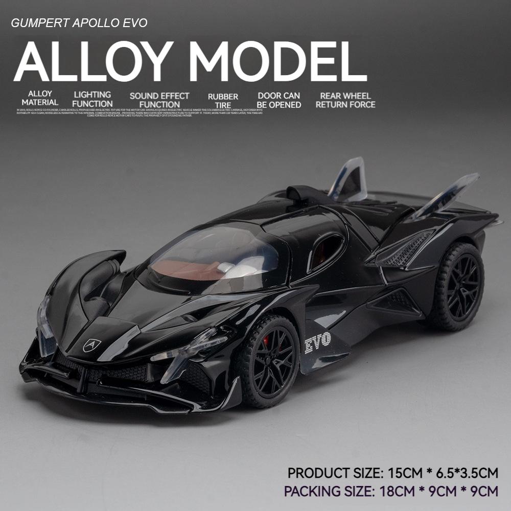1:32 Apollo Projekt Evo Legierung Sportwagen Diecast Metallmodell Sound & Licht Rückzieher Spielzeug Trendiges Ornament Sammelgeschenk Für Jungen