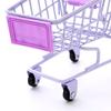 Model Shopping Cart Storage Metal Desktop Stationery Holder Toy Trolley Container  Girls