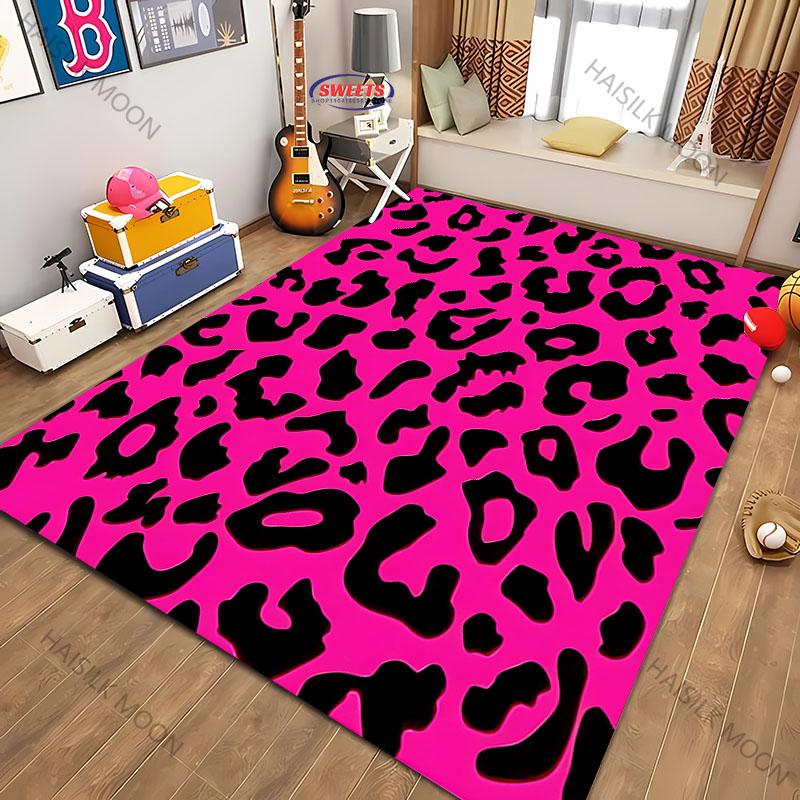 3D Printing Colorful Leopard Theme Carpet Living Room Bedroom Sofa Office Large Area Mat Home Decor Rug Great Gift for Friends