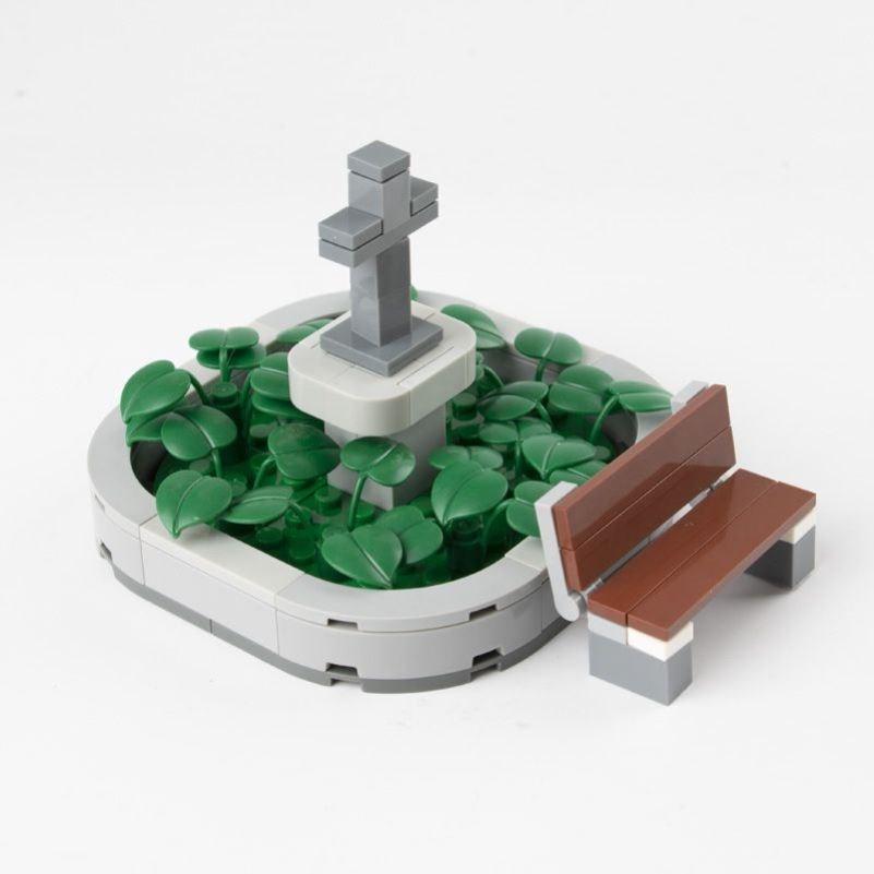 MOC Essensstand Bausteine Telefonzelle Toilette Stadt Straßenszene Pizza Hot Dog Eiswagen DIY Blumenbeet Kirche Steine Spielzeug