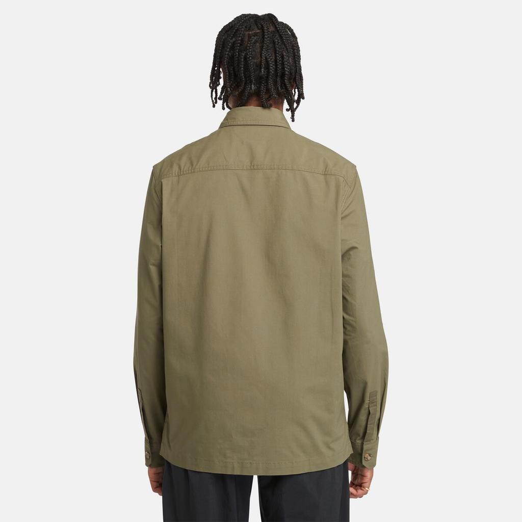 Timberland Solid Color Single-Breasted Loose Comfortable Long Sleeve Shirt Men Shirts Army-Green A5U5U-A58