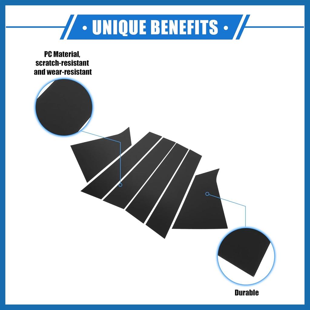 6 Pcs Pillar Posts Door Window Trim Cover Compatible for Chevrolet Malibu 2016-2021, Durable Plastic Black Anti Scratch Stickers Door Pillar Moldings