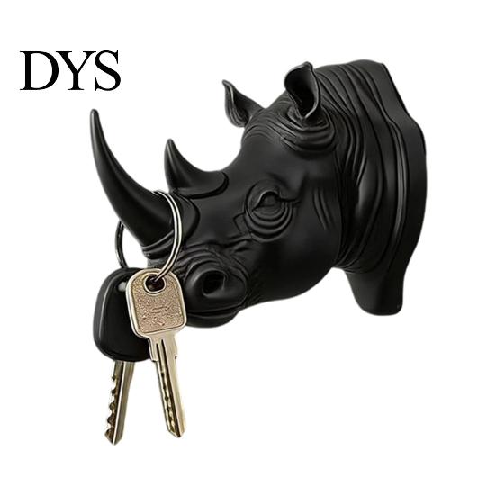Functional Wall Sculpture Rhino Head Hook for Keys And Hats, Decorative Animal Coat Entryway Bag Organizer Rack Entryway, Creative Key Holder,