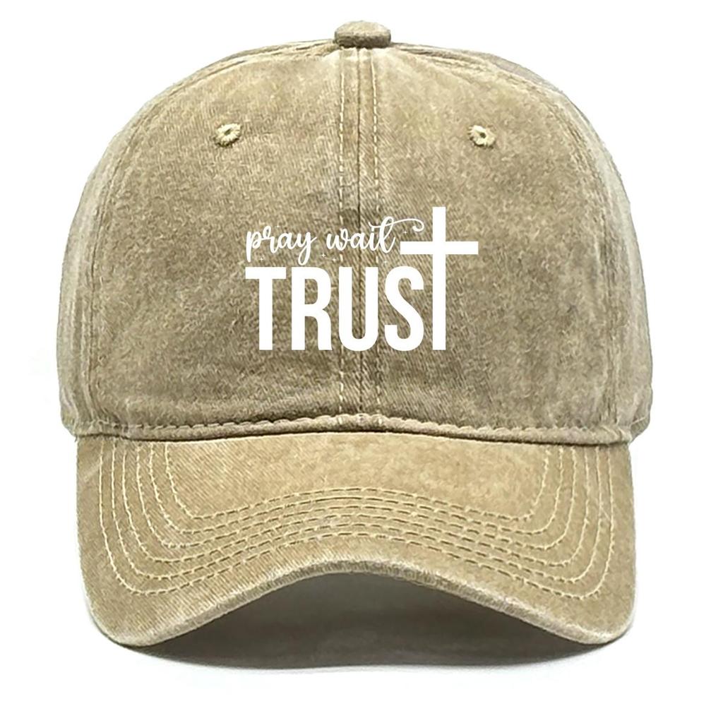 TRUST" Cross Print Snapback Baseball Cap, Sports Hat Simple Casual Solid Color Fit Adjustable Sun Hat