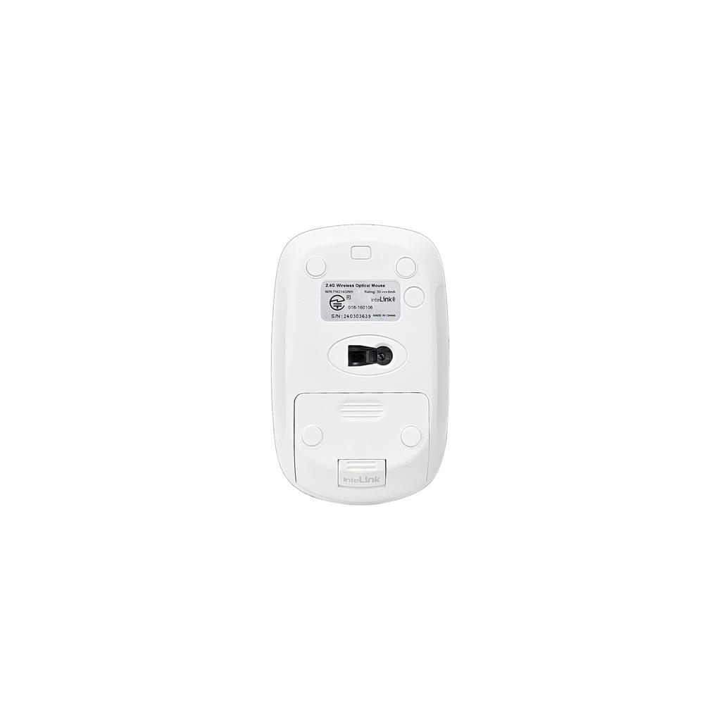 Unique Wireless Optical Silent Mouse with DPI Switch White Inc. 2.4GHz Mouse, 4-Button Button, 1600dpi, FM314GWH,