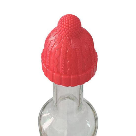 Silikon vinflaskpropp vakuumtätning återanvändbar hatt vinpropp för färskhetsbevarande kreativ dekorativ dryckeslock