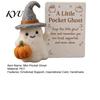 Comfort Gift for Her Little Pocket Ghost, Halloween Handmade Wool Felted Ghost with Pumpkin, Mini Unique Desk Buddy Plush Doll Inspirational