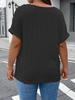 2026 Spring/Summer Plus Size Women's V-Neck Short Sleeve Solid Color Pullover T-Shirt