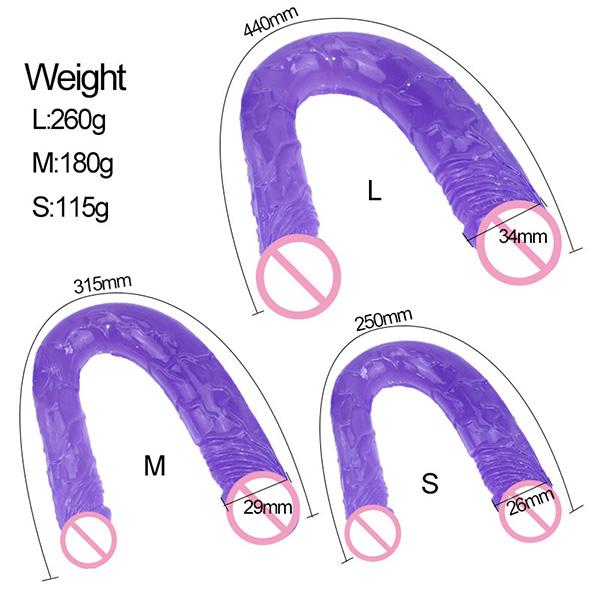 Double Head Dildo Long Jelly Realistic Dildo Double Ended Dildo Flexible Big Dildo for Women Masturbator Sex Toys for Lesbian