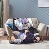 Jujutsu Kaisen Gojo Satoru Flannel Throw Blankets Anime Cool for Bedspreads Knitted Blanket Travel Lightweight Multifunction