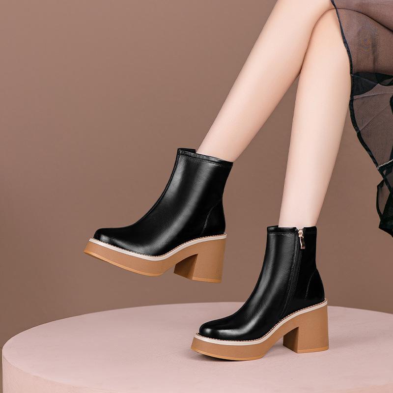 Estilo retro Zapatos de tacón pequeño de cuero suave Negro puntiagudo Boca  poco profunda Tacones altos comprar a buen precio — entrega gratuita,  reseñas reales con fotos — Joom