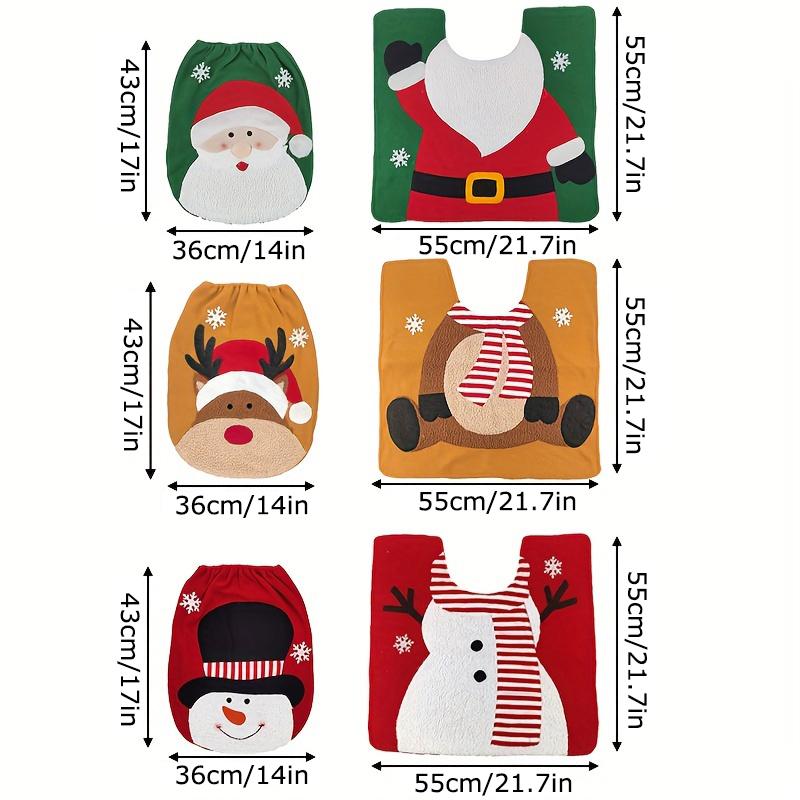 2PCS/SET Decoration Festive Atmosphere Cloth Durable Toilet Multi-element Toilet Cover Gift Christmas Cozy Bathroom