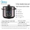 Midea 5L Multi-Function Electric Pressure Cooker with Dual Pots CN plug (adapter included)