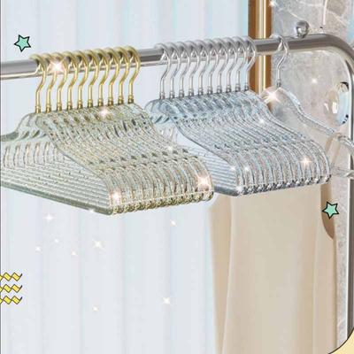 5pcs Clear Glitter Hanger Clothes Display Hanger Non Slip Sweater Jacket Hangers Fashion Dress Hanger Racks Wardrobe Organizer