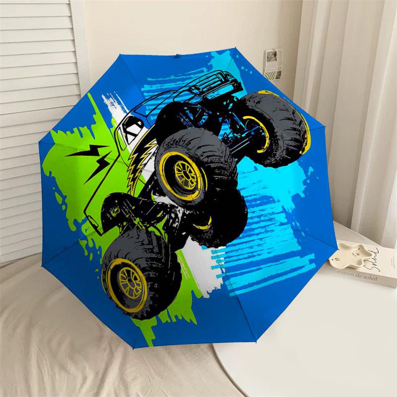 

1PC Monster Truck Umbrella-8-Rib Reinforced, Automatic Open, Lightweight & Durable, Cute Fashion Accessory for Outdoor-Y0402