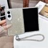 Plně diamantový kryt na telefon Bling pro Samsung Galaxy Z Fold 8 Fold 7 Fold 6 5 4 Fold8 Ultra s třpytivým řemínkem Luxusní pokovený kryt