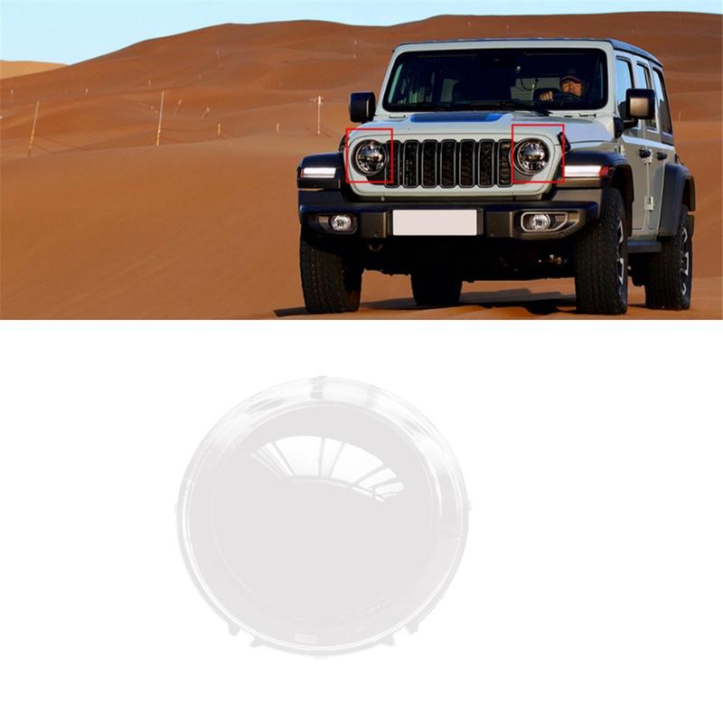 Auto Frontscheinwerfer Linsenabdeckung Transparente Maske Scheinwerfer Lampe Lampenschale für Jeep Wrangler JL 2018-2024