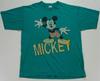 Rare Vintage VELVA SHEEN Mickey Mouse Big Logo T Shirt 90s Made In USA Teal XL