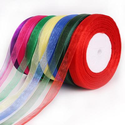 50 Yards/Roll DIY Organza Ribbon Gift Wrapping 12mm for Party Wedding Decoration Fabric