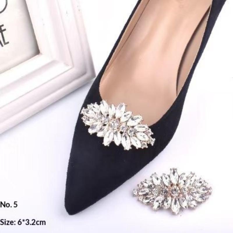 1Pcs  Shiny  Shoes Decorations Clip Women Shoe Buckle Accessories High-Heeled Square  Removable Shoes D