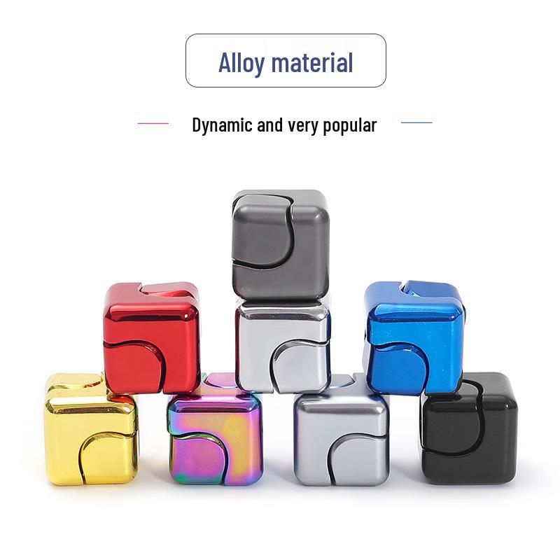 Colorful Metal Magic Cube Spinner - Spinning Top Handheld Toy
