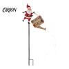 Solar Powered Christmas Decorations Santa Kettle Light, Solar-Powered Claus Watering Can Stake Lamp Garden Accessories with LED String, Outdoor
