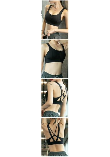 Women's Front Zipper Sports Bra - Shockproof, Yoga-Friendly, with Shaping and Beautiful Back Design for Autumn Fitness
