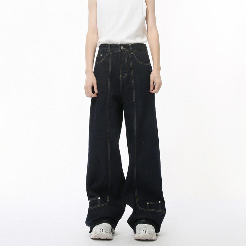 2026 New Model Personalized Design Wide-Leg Straight Jeans Men's Casual Trousers