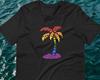Glitch Rainbow Palm Tree T Shirt Digital Island Parrothead Tropical Tiki Hawaii Fiji Beach Paradise Pride 21st Century