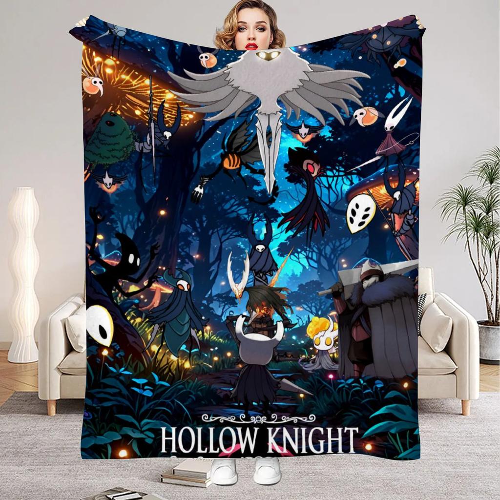 Hollow Knight Blanket Cartoon Game Printed Flannel Blanket for Home Living Room Bedroom Decor New Year Christmas Gift for Fans