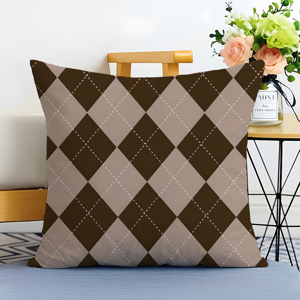 scottish Tartan Cushion Cover Washable Linen comfort Soft  for Sofa Bed Cozy Home Room Decor