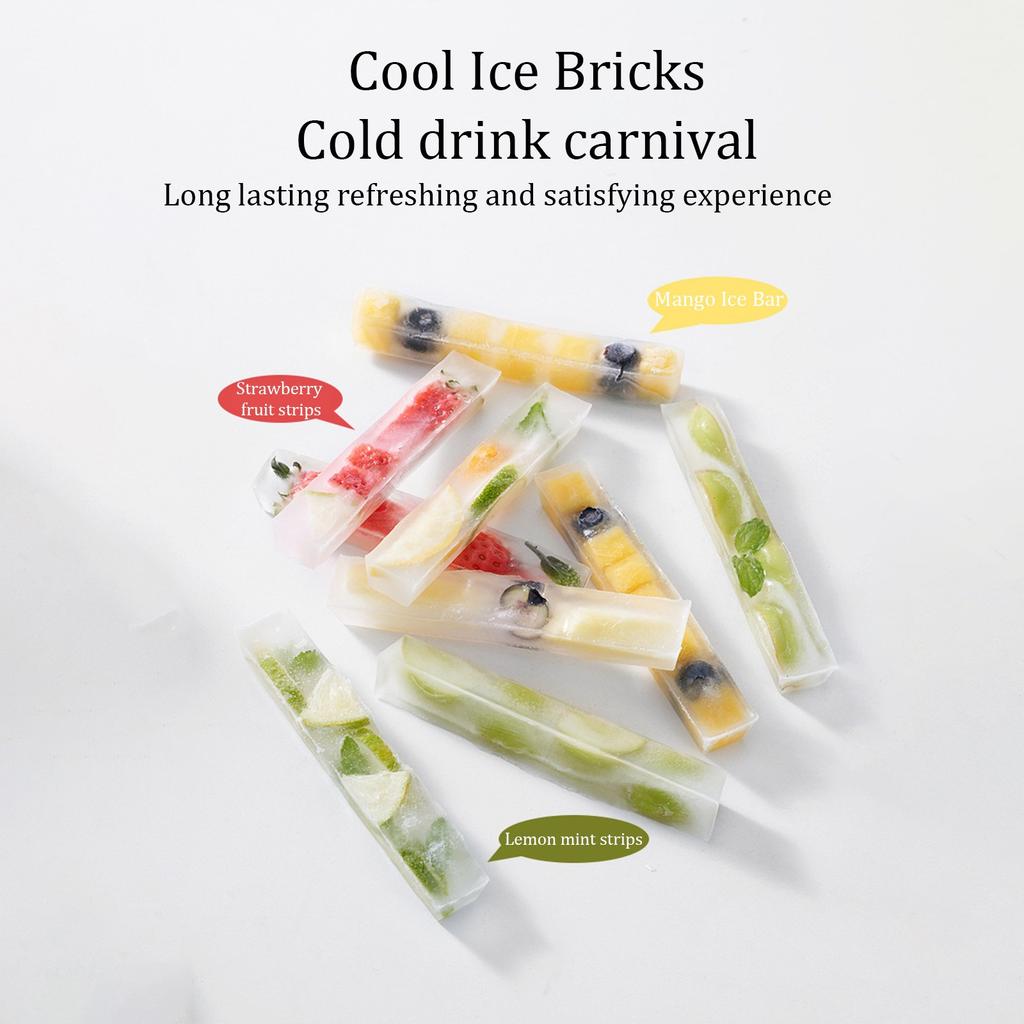 Strip Ice Box Silicone Ice Tray Mold, Autonomous Ice Box Refrigerator Magnet Is Suitable For Whiskey, Cocktails, Juices(6 Ice Boxes, 1 Magnet)