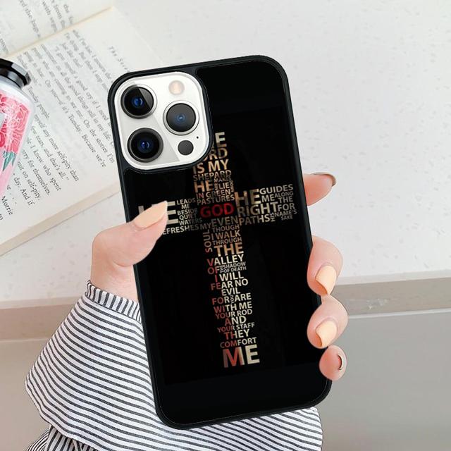 Cross on Bible Christian Catholic phone Case For iPhone 16 15 14 Plus XR XS apple 16 11 12 13 mini Pro Max coque