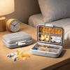Mini Portable 7 Grids Pill Box Weekly Light Proof Pill Storage Case Divided Lockable Dustproof Drug Divider Case Weekly Storage