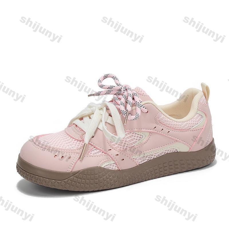 Fashion Women's Sneakers Summer Breathable Mesh Lightweight Hiking Shoes Fashion Cross Tied Comfortable Casual Flat Shoes Zapatos Mujer