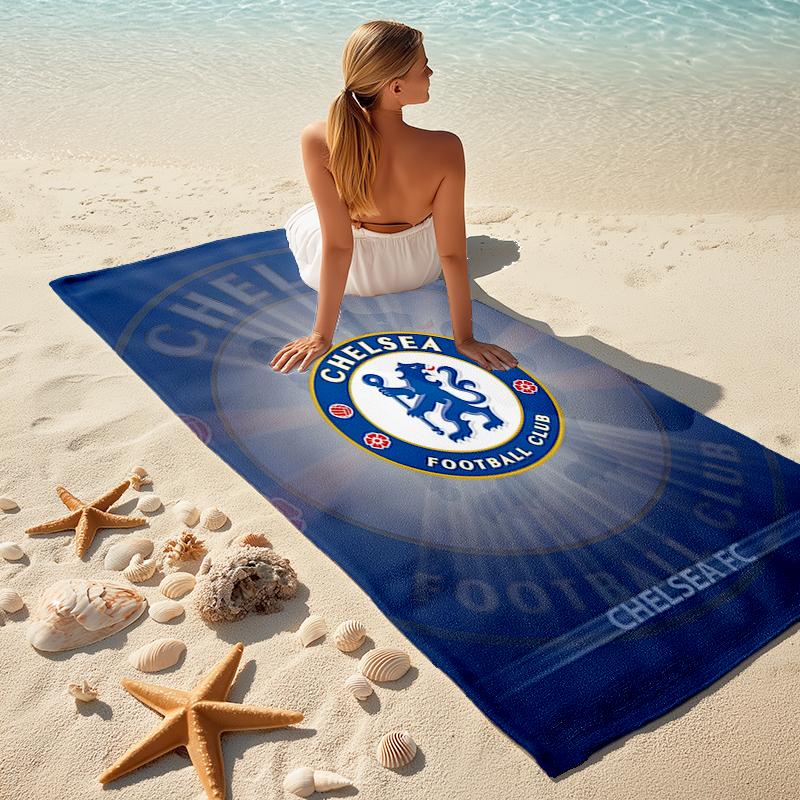1pc C-Chelsea Beach Towel, Comfortable and Thick, and Swimming/Bath/Picnic/Camping Towel, Suitable for Seaside Beaches