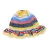 Handmade Knit Striped Bucket Hat for Woman Weaving Striped Plush Floppy Bucket Hat Adult Teens Winter Fisherman Cap