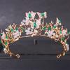 Grønne Krystall Tiaraer og Kroner Pannebånd for Kvinner Fest Strass Krone Brud Bryllup Hårpynt Smykker Krone Tiara
