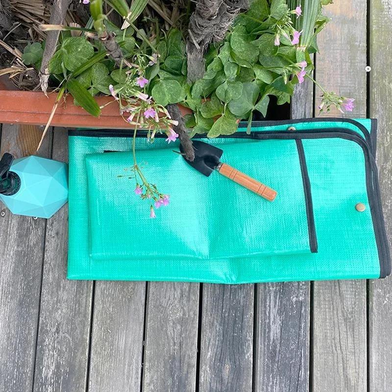 Estera de jardinería de 50/66/75/100 cm, estera de PE para trasplantar plantas, impermeable, cuadrada, para macetas, gruesa, plegable, accesorios de jardín